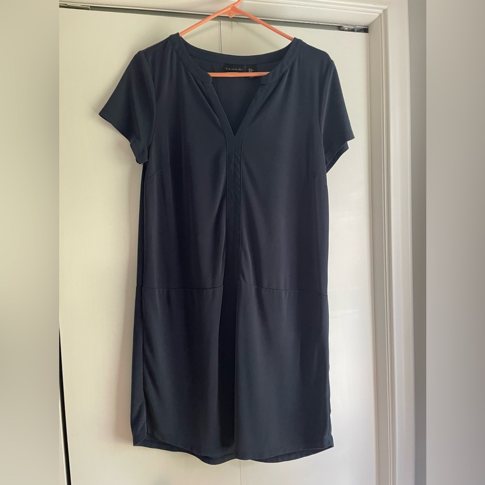 Navy Blue Short Sleeve Dress